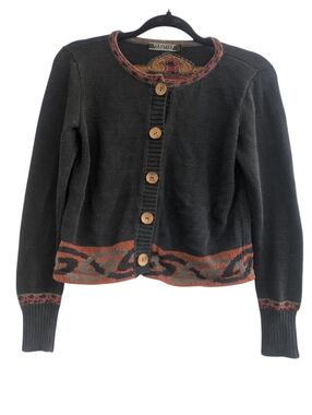 Peruvian Connection Geometric Mandala Print Cardigan